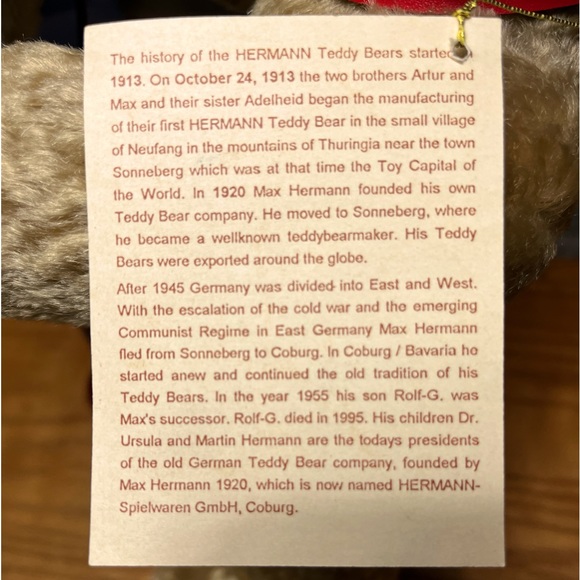 HERMANN BEAR W/ HOBBY HORSE,92 of 100 LIMITED EDITION NEIMAN MARCUS EXCLUSIVE - Picture 7 of 16